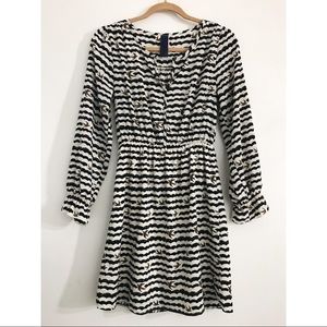 Bird Pattern Mini Dress.